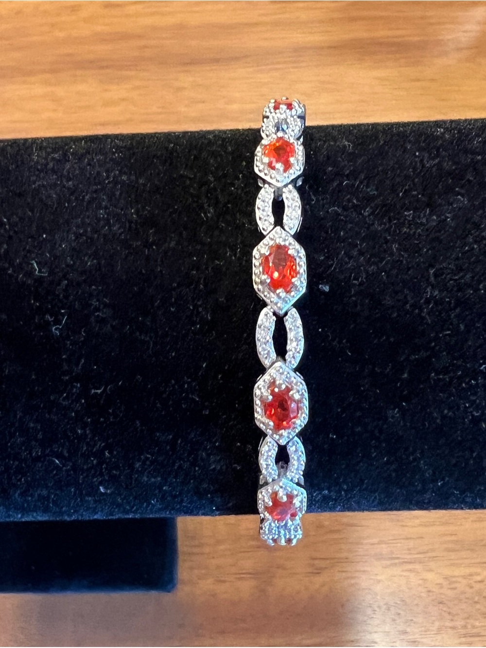 Fire Opal Sterling Silver Bracelet
